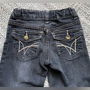 Wrangler black denim jeans size 4R pockets girls casual western straight leg